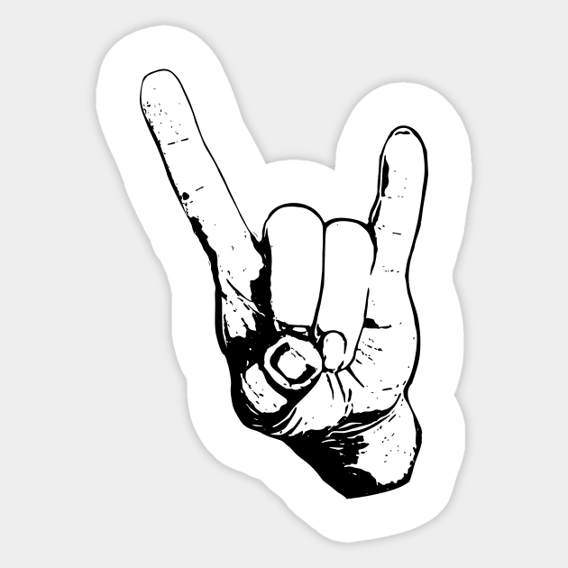 Rock On in Black Ink Sticker by boutiquedhorreur